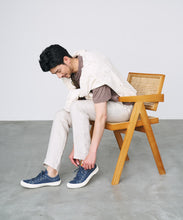 Load image into Gallery viewer, Japanese handcrafted Spingle SP 1005D Konjyou sneakers with origami crane rayon yarn and cotton canvas