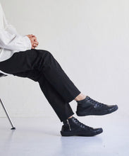 Load image into Gallery viewer, Handmade Japanese SPINGLE SP 443 Black sneakers featuring premium leather and modern design