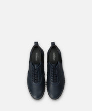Load image into Gallery viewer, Handmade Japanese SPINGLE SP 6155 Navy sneakers featuring premium leather and modern design