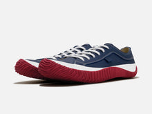 Load image into Gallery viewer, Japanese handcrafted Spingle Move SPM 101 Cow Leather Sneakers Navy Red with abrasion resistant sole and sleek silhouette