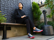 Load image into Gallery viewer, Japanese handcrafted Spingle Move SPM 101 Cow Leather Sneakers Navy Red with abrasion resistant sole and sleek silhouette