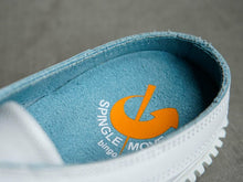 Load image into Gallery viewer, Japanese handcrafted Spingle Move SPM 721 White Blue kangaroo leather shoes with abrasion resistant sole and sleek silhouette
