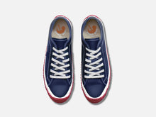 Load image into Gallery viewer, Japanese handcrafted Spingle Move SPM 101 Cow Leather Sneakers Navy Red with abrasion resistant sole and sleek silhouette
