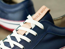 Load image into Gallery viewer, Japanese handcrafted Spingle Move SPM 1020 Navy kangaroo leather shoes with abrasion resistant sole and sleek silhouette
